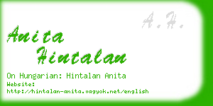 anita hintalan business card